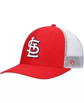 Мужская красно-белая кепка St. Louis Cardinals Primary Logo Trucker Snapback '47 Brand