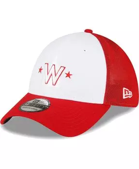 Мужская красно-белая шапка Washington Nationals 2023 для тренировок на поле 39THIRTY Flex Hat New Era