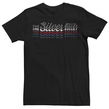 Мужская красно-бело-синяя футболка Coors Lite The Silver Bullet с эффектом выцветания Licensed Character, черный
