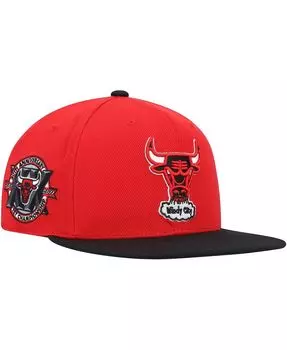 Мужская красно-черная кепка Chicago Bulls Hardwood Classics Team с боковой посадкой Mitchell & Ness