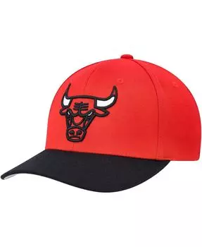 Мужская красно-черная кепка Chicago Bulls MVP Team двухцветная с эластичной спинкой 2.0 Mitchell & Ness