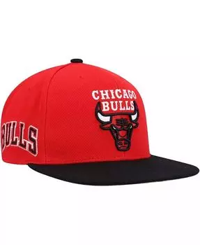 Мужская красно-черная кепка Chicago Bulls Side Core 2.0 Snapback Mitchell & Ness, красный