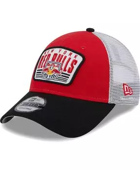 Мужская красно-черная кепка New York Red Bulls Patch 9FORTY Trucker Snapback New Era