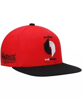 Мужская красно-черная кепка Portland Trail Blazers Hardwood Classics Snapback Mitchell & Ness
