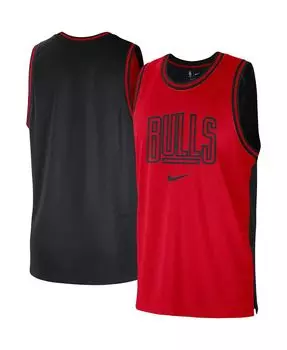 Мужская красно-черная сетчатая майка Chicago Bulls Courtside Versus Force Split DNA Performance Nike