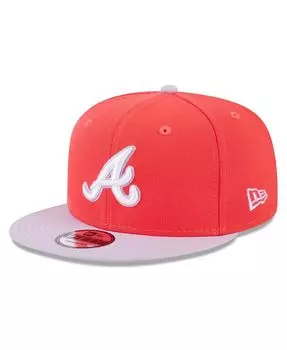 Мужская красно-фиолетовая базовая двухцветная шляпа Atlanta Braves Spring 9FIFTY Snapback New Era