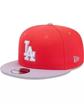 Мужская красно-фиолетовая кепка Los Angeles Dodgers Spring Basic двухцветная кепка Snapback 9FIFTY New Era, красный