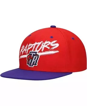 Мужская красно-фиолетовая кепка Toronto Raptors из твердой древесины Classics Soul Transcript Snapback Mitchell & Ness, красный
