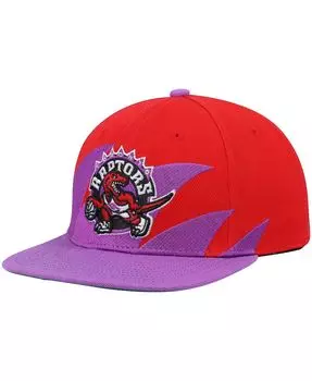 Мужская красно-фиолетовая кепка Toronto Raptors из твердой древесины Classics Sharktooth Snapback Mitchell & Ness