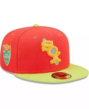 Мужская красно-неоново-зеленая шляпа Chicago White Sox Lava Highlighter Combo 59FIFTY New Era, красный