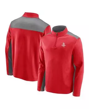 Мужская красно-серая флисовая куртка houston rockets primary logo с молнией на четверть Fanatics, мульти