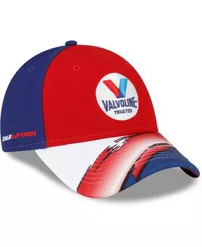 Мужская красно-синяя регулируемая шляпа Kyle Larson 9FORTY Valvoline Visor Streak Snapback New Era