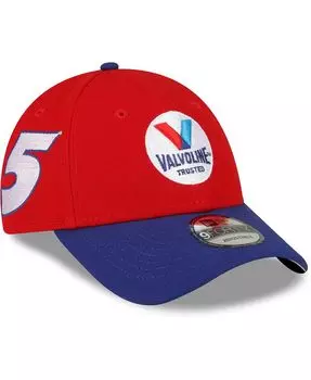 Мужская красно-синяя регулируемая шляпа Snapback Kyle Larson 9FORTY Valvoline с большим номером New Era