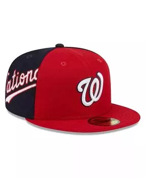 Мужская красно-темно-синяя шляпа Washington Nationals Gameday Sideswipe 59Fifty New Era, красный