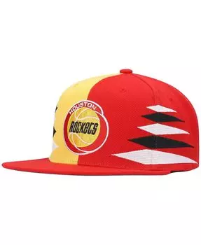 Мужская красно-золотая бейсболка Snapback Houston Rockets Hardwood Classics с ромбовидной огранкой Mitchell & Ness