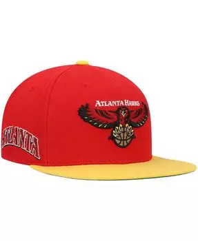 Мужская красно-золотая кепка Atlanta Hawks Hardwood Classics Snapback Mitchell & Ness