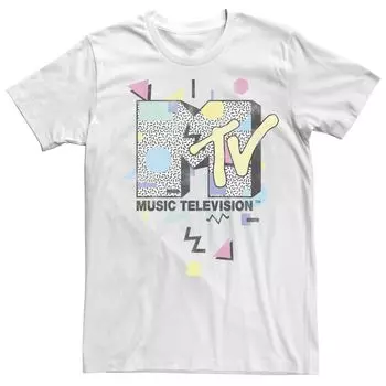 Мужская красочная футболка с логотипом MTV 90-х в художественном стиле Licensed Character
