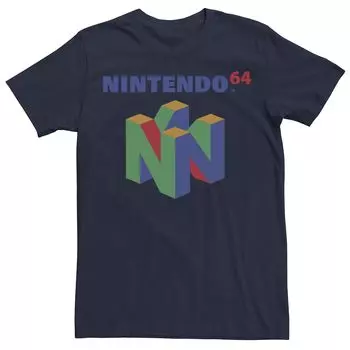 Мужская красочная футболка с логотипом Nintendo 64, Синяя Licensed Character, синий