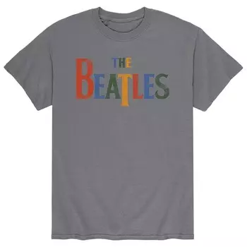 Мужская красочная футболка с логотипом The Beatles Licensed Character, серый