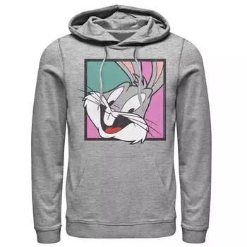 Мужская красочная толстовка с капюшоном Looney Tunes с улыбающимися персонажами в рамке Licensed Character