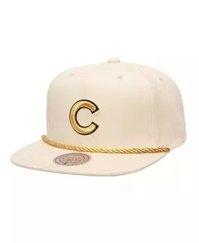Мужская кремовая бейсболка Chicago Cubs Golden Ivory Snapback Mitchell & Ness, слоновая кость/кремовый