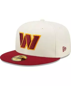 Мужская кремовая, бордовая шляпа Washington Commanders Tri-Chrome 59FIFTY. New Era
