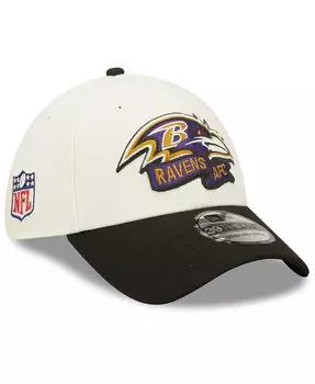 Мужская кремовая черная кепка Baltimore Ravens 2022 Sideline 39THIRTY, двухцветная гибкая шляпа New Era