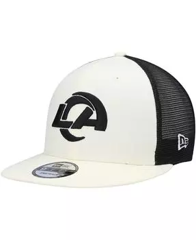 Мужская кремовая черная кепка Los Angeles Rams Chrome Collection 9FIFTY Trucker Snapback Hat New Era