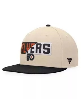 Мужская кремовая/черная кепка Philadelphia Flyers Goalaso Snapback Fanatics, белый