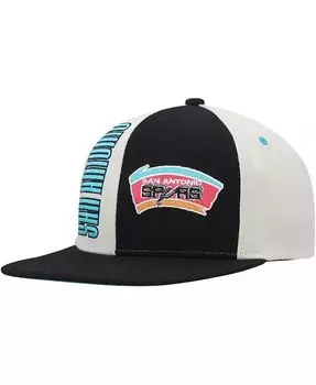 Мужская кремовая черная кепка San Antonio Spurs Hardwood Classics Pop Snapback Mitchell & Ness, белый