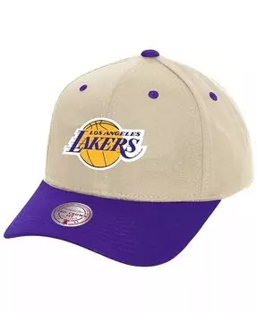 Мужская кремовая двухцветная регулируемая кепка Los Angeles Lakers Game On Pro Crown Mitchell & Ness, бежевый