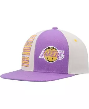 Мужская кремовая, фиолетовая кепка Los Angeles Lakers Hardwood Classics Pop Snapback Mitchell & Ness