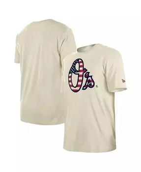 Мужская кремовая футболка Baltimore Orioles с флагом 4 июля New Era, бежевый