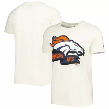 Мужская кремовая футболка Denver Broncos Sideline Chrome New Era