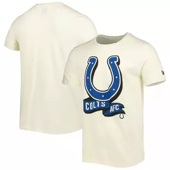 Мужская кремовая футболка Indianapolis Colts Sideline Chrome Chrome New Era