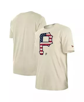 Мужская кремовая футболка Pittsburgh Pirates с флагом 4 июля New Era, бежевый