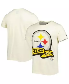 Мужская кремовая футболка Pittsburgh Steelers Sideline Chrome New Era, слоновая кость/кремовый