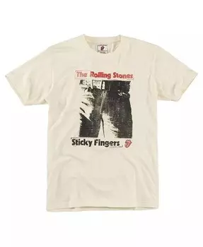 Мужская кремовая футболка Rolling Stones Sticky Fingers Vin Fade American Needle, слоновая кость/кремовый