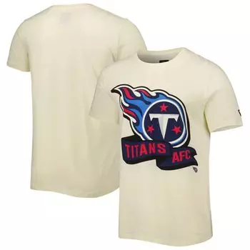 Мужская кремовая футболка с хромированной боковой линией Tennessee Titans New Era
