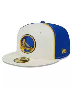 Мужская кремовая кепка Golden State Warriors Piped Pop Panel 59FIFTY с приталенной кепкой New Era, слоновая кость/кремовый