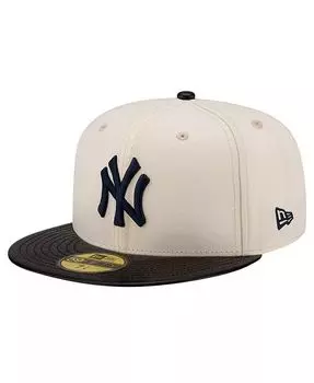 Мужская кремовая кепка New York Yankees Game Night с кожаным козырьком 59fifty New Era, бежевый