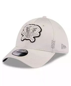 Мужская кремовая кепка Oakland Athletics 2024 Clubhouse 39THIRTY Flex Fit New Era, слоновая кость/кремовый