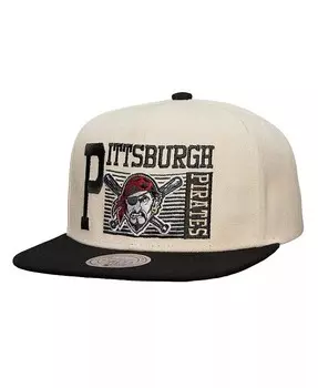 Мужская кремовая кепка Pittsburgh Pirates Cooperstown Collection Speed Zone Snapback Mitchell & Ness, слоновая кость/кремовый