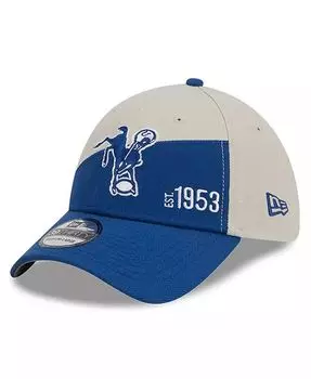 Мужская кремовая кепка Royal Indianapolis Colts 2023 Sideline Historic 39THIRTY Flex Hat New Era, слоновая кость/кремовый