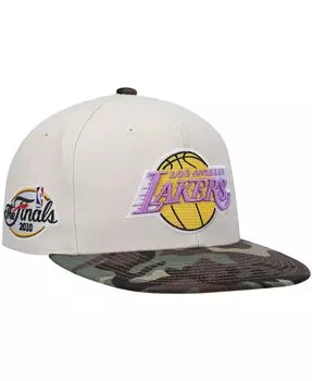Мужская кремовая кепка с нашивкой Los Angeles Lakers Hardwood Classics NBA Finals 2010, белая камуфляжная облегающая шляпа Mitchell & Ness