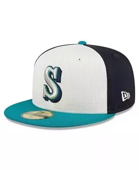 Мужская кремовая кепка Seattle Mariners 2024 Batting Practice 59FIFTY New Era, бежевый