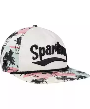 Мужская кремовая кепка Snapback Michigan State Spartans High Tide Golfer New Era, бежевый