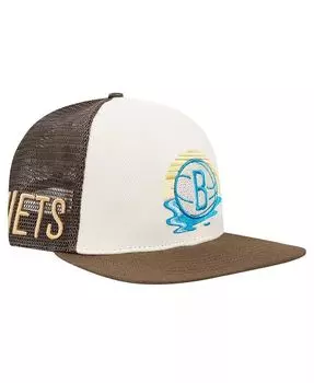 Мужская кремовая/коричневая кепка Brooklyn Nets Glint Sunset Snapback Pro Standard, мультиколор