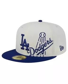 Мужская кремовая/королевская приталенная шляпа Los Angeles Dodgers Lonestar 59FIFTY New Era, белый