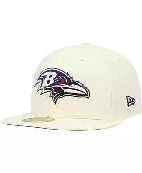 Мужская кремовая приталенная шляпа Baltimore Ravens Chrome Color Dim 59FIFTY New Era